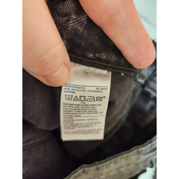 Old Navy Women's Black Gray Cotton Solid Pockets Mini Jeans‎ Skirts Size 12 - Picture 4 of 6